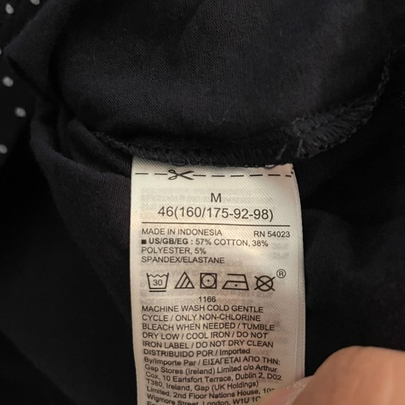 NWT Gap Womens Medium Turtleneck T Shirt Jersey Knit Polka Dot Navy Blue Light - Picture 5 of 6